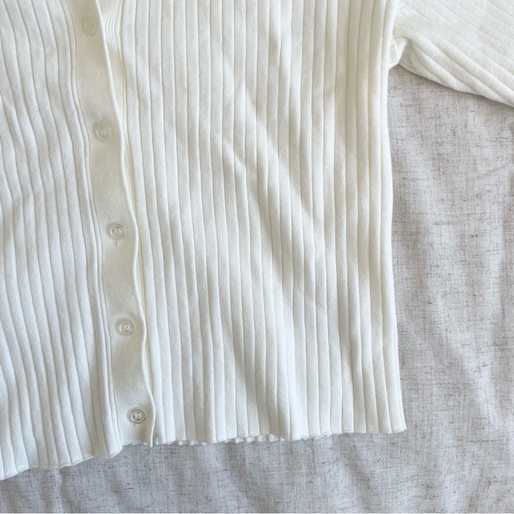 Reformation White Ribbed Cardigan - Picture 3 of 6